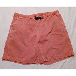 Vintage Gramicci Shorts Pink Belted Canvas Sz Med Made in USA 100% Cotton Hiking